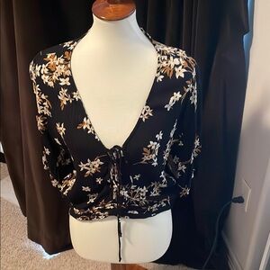 Floral Black Women's Top